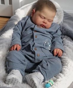 24 Inch Pickle Newborn Vinyl Baby Sleeping Doll Realistic Lifelike Reborn Dolls Soft Cloth Body Toddler Doll Toy Accessories for Kids & Collection