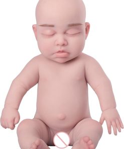 17.7 Inch Full Silicone Body Doll with Skeleton, Realistic Newborn Dolls, Reborn Baby Dolls Anatomically Correct – Boy Full Silicone & Skeleton