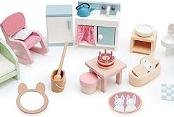 Tender Leaf Toys – Countryside Furniture Set – Fully Furnished Dollhouse Accessories – Bathroom, Living Room and Kitchen All in one, Miniature Pretend Play – Age 3+ 2