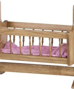 Amish-Made Wooden Deluxe Doll Swinging Cradle, White Finish by AmishToyBox.com 2