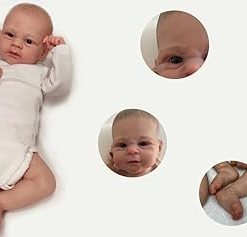 Pinky Reborn Baby Dolls 17 Inches Realistic Soft Vinyl Newborn Baby Doll That Look Real Toy Accessories Birthday Gift for Age 3+ 2