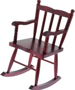 pistro Wooden Dollhouse Rocking Chair, 1/4 Scale Miniature Doll Furniture, BJD Dollhouse Accessories, Decorative Wooden Rocking Chair for Life Scenes