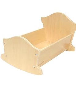 Environments Wooden Doll Cradle Play Furniture for Toddlers, Natural Finish, Fits up-to 22-Inch Doll, Educational Toy, Pretend Play