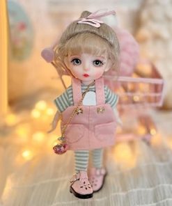 16cm BJD Doll 1/8 1/12 Mini SD Dolls Ball Jointed Doll DIY Toys with Full Set Clothes Shoes Wig Makeup,Best Gift for Girls (19#)
