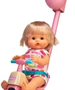 and Her Tricycle, Baby Doll with Cute Dress, Pink Tricycle with Basket, Adjustable Handles, for Girls up to 5 Years, 13.78″ Doll