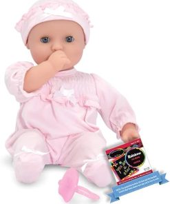Melissa & Doug Jenna: 12″ Mine to Love B a b y Doll Bundle with 1 Theme Compatible M&D Scratch Fun Mini-Pad (04881)