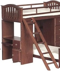 Aztec Imports, Inc. Dollhouse Miniature Student’s Walnut Bunkbed Loft