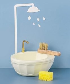 Metal Dollhouse Miniature Furniture Bathtub and Shower Room Dollhouse Decoration Dollhouse Accessories OB11 1:12 Scale Gold Water Tap 2