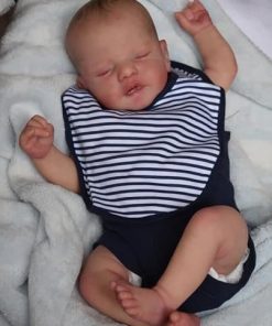 Angelbaby Reborn Realistic Baby Dolls Look Real 19 Inch Newborn Sleeping Baby Boy Soft Silicone Vinyl Real Eyes Closed Baby Feeling Handmade Reborn Doll with Accessories for Kids Gifts 2