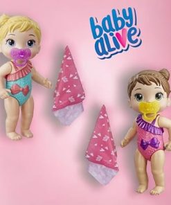 Baby Alive Splash ‘n Snuggle Baby Blonde and Brown Hair Set of 2