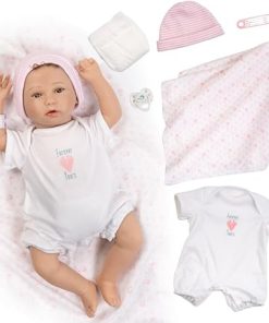 Paradise Galleries Realistic Reborn Newborn Girl Baby Doll 18 Inch Lifelike Rooted Hair 8 Piece Gift Set for Ages 3 and Up – Forever Yours Treasure