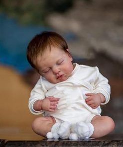 Anano Sleeping Reborn Baby Doll Girl Realistic 20 Inch Lifelike Silicone Newborn Preemie Baby Boy with Gray Veins & Sock Accessories 2