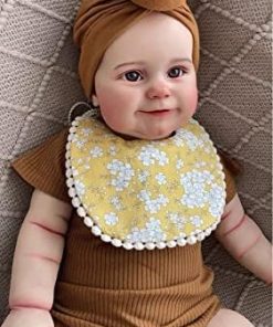 Anano Lifelike Newborn Baby Doll 24 Inch Real Reborn Toddler Reborn Silicone Baby Doll Realistic Veins 3D Hand Paint Multilayer Maddie Smiling with Pudgy Limbs 2
