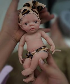 7 Inch Realistic Mini Silicone Elf Girl,Real Life Reborn Elf Doll,Lifelike Mini Reborn Doll Surprice Children Anti-Stress Relief Hand Made