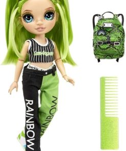 Rainbow High Jr High Jade Hunter – 9-inch Green Fashion Doll with Doll Accessories- Open and Closes Backpack, Great Gift for Kids 6-12 Years Old and Collectors