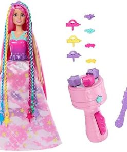 Barbie -Doll Magical Braided Hair Rainbow Hair Extensions Twist Tool Accessories JCW55