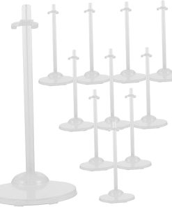 7sets Doll Stand Adjustable Dollhouse Accessory Display Holder Sturdy Plastic Material for Boys and Girls Toys 15pcs*7