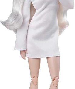Barbie Signature Looks Doll (Tall, Blonde) Fully Posable Fashion Doll Wearing White Dress & Platform Boots, Gift for Collectors