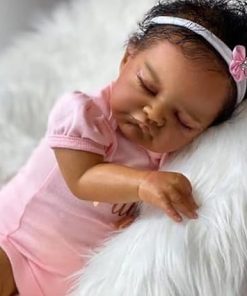 Zero Pam Black Reborn Baby Dolls 19 Inch Realistic Baby Doll African American Reborn Dolls Sleeping Like Real Babies Soft Cloth Body for Girls Boys Toys with Accessories 2