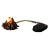 Miniature fire Led light dollhouse 1:12 scale. Camping fireplace with wood cookstove