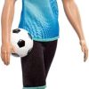 Ken Soccer Player Doll with Soccer Ball Wearing Soccer Uniform Accessorized with Soccer Socks and Cleats, Gift for 3 to 7 Year Olds​​​​