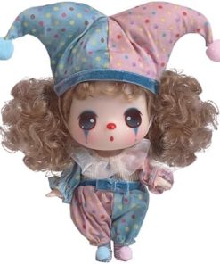DDUNG Toys Series Curly Hair Clown Doll, Cute Facial Expression, Funny Pose, Gift for Kids, 18cm