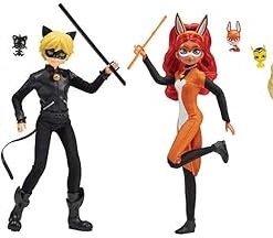 METERO Miraculous Heroes Fashion Doll Bundle (Ladybug, Cat Noir, Rena Rouge, Queen Bee)