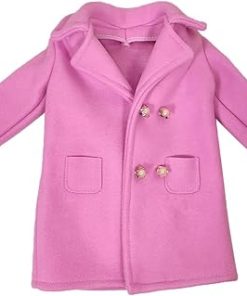 Proudoll 1/3 BJD Doll Outfit Set – Handcrafted Stylish Rose Red Coat, Beret, Dress, Wig, Leather Bag & Boots, Compatible with 1/3 60cm 24in SD Dolls 2