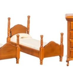 Aztec Imports, Inc. Dollhouse Miniature 6-Pc. Twin Bedroom Set