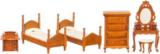 Aztec Imports, Inc. Dollhouse Miniature 6-Pc. Twin Bedroom Set