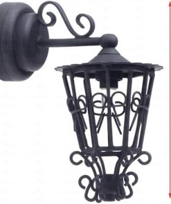AirAds 1:12 Scale Dollhouse Miniature Carriage lamp LED Light Dolls House Exterior Light Black Sconce Yard Light Magnetic-Switch Light, Small 2