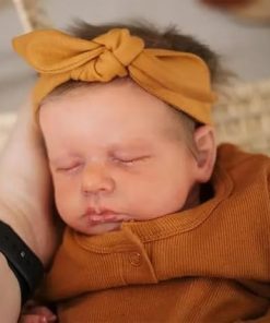 Zero Pam Sleeping Reborn Baby Dolls Silicone Full Body Realistic 20 Inch Real Lifelike Newborn Girl Baby Dolls with Brown Hair Anatomically Correct Washable Reborn Babies That Look Real