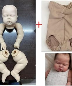 Angelbaby 24Inch Big Life Size Reborn Doll Kit Unpained Silicone Vinyl Mold Sets Fresh Color Doll Making Parts with Cloth Body Unfinished Reborn Baby DIY 2