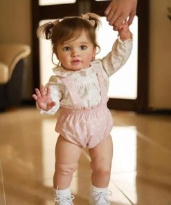 Pinky Reborn Baby Dolls Kit 26 Inch Reborn Toddler Kits Already Painted Baby Kit with Blonde Hair DIY Accessories Supplies for Kids Age 3+