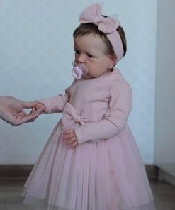 RXDOLL 24 inch Reastic Reborn Toddler Dolls Girl Lifelike Reborn Baby Dolls Real Life Baby Doll Cuddle Handmade Cute Princess Doll with Toy Accessories for Girls 3+