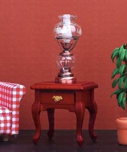 AirAds 1:12 Scale Dollhouse Miniature Table lamp Dollhouse Light Fixture Old Fashioned Kerosene lamp LED Battery Light; 2 Color Options (#2 Brown 1-Light Only)