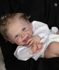 RXDOLL Lifelike Reborn Baby Dolls Boy Eyes Open 20 inch Realistic Newborn Baby Dolls That Look Real Sweet Smiling Weighted Cloth Body Baby Doll Toy Gifts for Kids Age 3+ 2