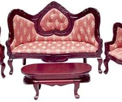 Aztec Imports, Inc. Dollhouse Miniature 5-Pc. Gothic Revival Living Room Set 2