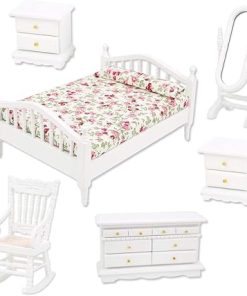 Miniature Dolls House Bed Dollhouse Decoration Dollhouse Furniture 1/12 Scale Dollhouse Kit Exquisite for Dollhouse(6