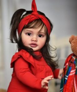 26 Inches Real Baby Size Rooted Brown Hair Life Like Reborn Baby Doll with Soft Weighted Cloth Body Realistic Newborn Toddler Girl Dolls That Look Real 2