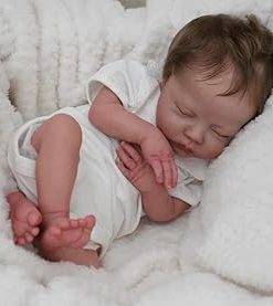 Lifelike Reborn Baby Dolls Boy 19 inch Realistic Newborn Size Baby Doll Cute Silicone Baby Doll Real Life Reborn Accessories Toy for Kids Birthday Gifts Age 6+