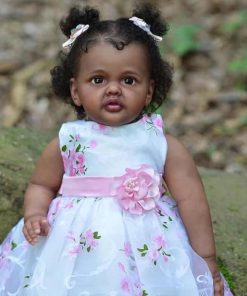 iCradle Reborn Baby Dolls 28 Inch Black Girls Weighted Silicone Toddler Doll African American Babies Lifelike Doll with Clothes and Toy Accessories Kids Gift for Age 3+ 2