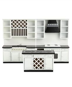 1:12 Modern Kitchen Miniature Dollhouse Accessories,Wood Dollhouse Furniture Kit,Pack of 3