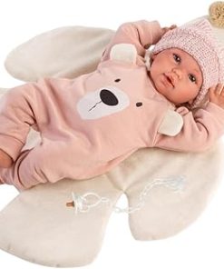 Doll RN Newborn Crying 36 cm Pink Bear Soft Touch 40 cm, Multicolor (63644) 2