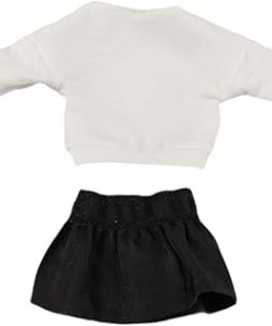 1/12 Miniature Long Sleeve Pullover and Skirt Doll Casual Basic Top Outfit Costume for 6” Action Figures Accessory Clothes , White top
