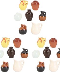 Totority 21 Pcs Mini Pocket Vase Ceramic Planter Dollhouse Cactus Pot Mini House Adornment Micro Landscape Vase Miniature Pot Dollhouse Mini House Accessory Ceramics Doll House Clay