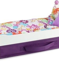 Emily Rose Doll Clothes 18 Inch Doll Bed Furniture Gift Set | Single Stackable 18-in Doll Bed with Bedding | Includes Fabric Doll Clothes Storage Bin | Fits 14-19″ Dolls