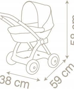 Smoby – Baby Nurse Pram Pop Pram, Metal Frame, for Dolls up to 42 cm, Suitable from 18 Months (7600254118) 2