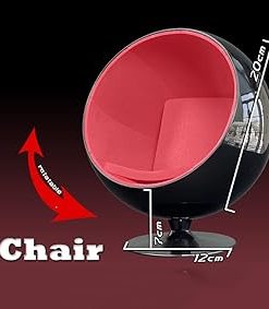 1/6 Scale Egg Chair Miniature Chair Furniture Model Scene for 12inch Action Figure (Black) 2