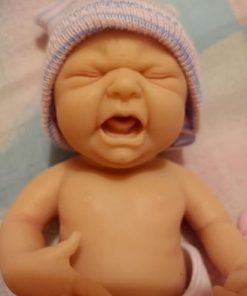 Crying Baby Reborn Baby Doll Boy,7 Inch Silicone Doll Mini Realistic Newborn Baby Dolls Silicone Full Body Stress Relief with Feeding Accessories & Gift Box